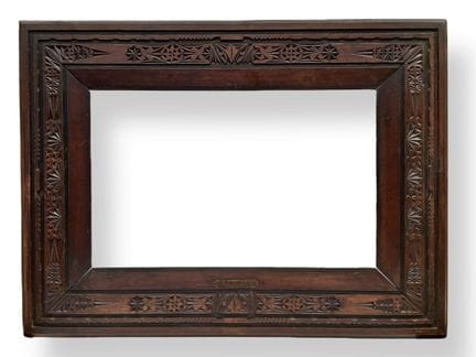 伊斯帕诺-摩尔风格画框 20 世纪（59.5 x 37 x 14.5 厘米）
雕刻模制木框，轮廓边饰