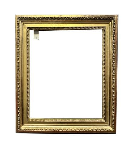 路易十六风格画框，19 世纪（48.5 x 41 x 9 厘米）
杉木和镀金灰泥画框，饰有敖包和水叶