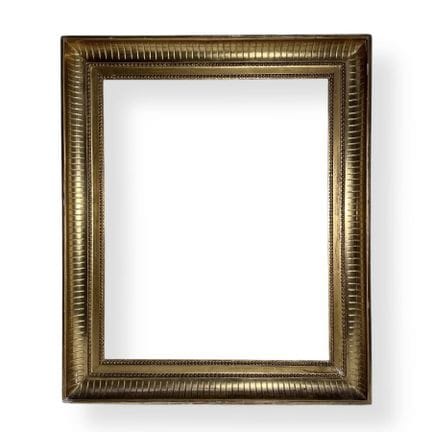 19 世纪 画框（65 x 52 x 8 厘米）
木质镀金浆糊槽边框，饰以珍珠楣饰。
65 x 52