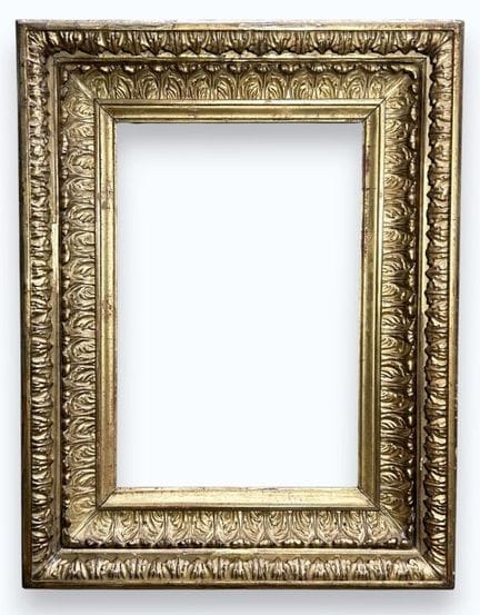 画框 意大利 18 世纪末 19 世纪初（46 x 30.5 x 11 厘米）
镀金模制松木镜框，两