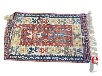 TAPIS KILIM en laine tissée main aux couleurs prim