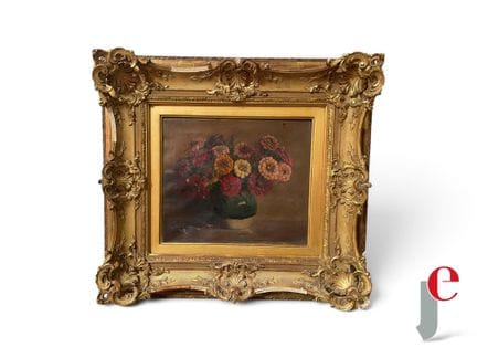 EMMANUEL VAN DER VEN (1821–1883). 
Vase mit Zinnie