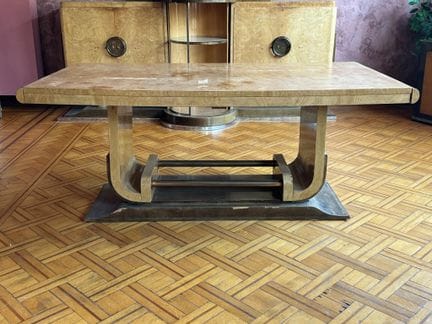 TABLE DE SALLE A MANGER en placage de bois de loup
