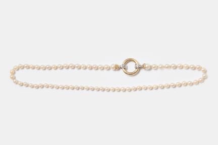 COLLIER DE PERLES de culture de forme ronde à semi