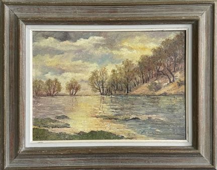 A. GERIG.
Der Doubs in Besançon 
Öl auf Leinwand, 
