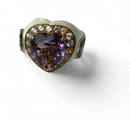 BAGUE EN VERMEIL (925 millièmes) couverte d'émail 
