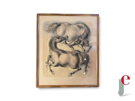 HANS ERNI (1909-2015). 
Due cavalli. 
Litografia f