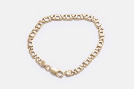 BRACELET MAILLE PLATE en or jaune plein 18k (750 m