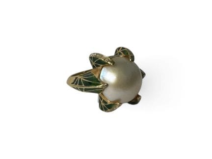 GRANDE BAGUE FLEUR en argent (925 millièmes) ornée