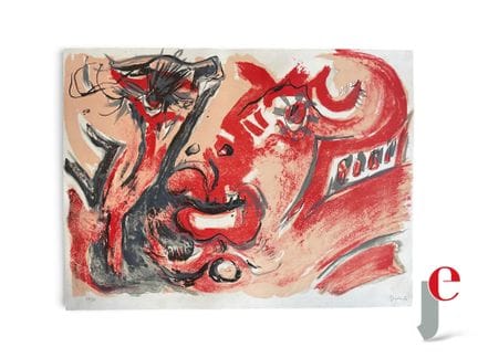ÉDOUARD PIGNON (1905-1993).
Combat de coqs, 1970.
