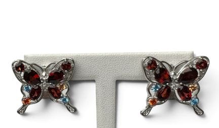BOUCLES D'OREILLES PAPILLONS en argent (925 milliè