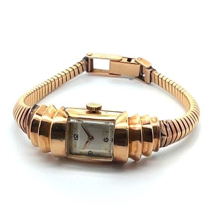 MONTRE DAME FIN ART DECO en or jaune 18k (750 mill