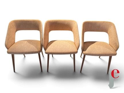 Conjunto de tres sillas de diseño italiano, de la 