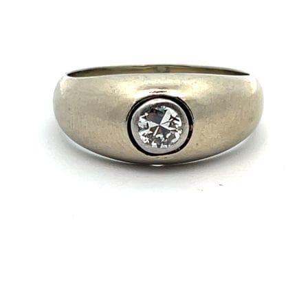 BAGUE jonc en or blanc 18k (750 millièmes) surmont
