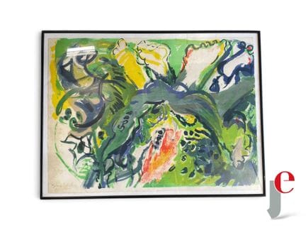 ÉDOUARD PIGNON (1905-1993).
Combat de coqs, 1969.
