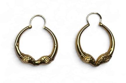PAIRE DE BOUCLES D'OREILLES en or jaune 18k (750 m