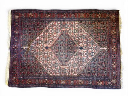 TAPIS oriental en laine, motifs géométriques et mé