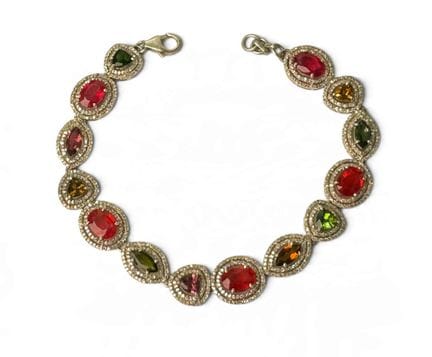 BRACELET HAUT EN COULEUR orné de saphirs naturels 