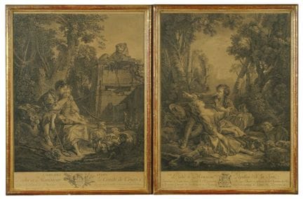 Según François BOUCHER (1703-1770). Serie de dos g
