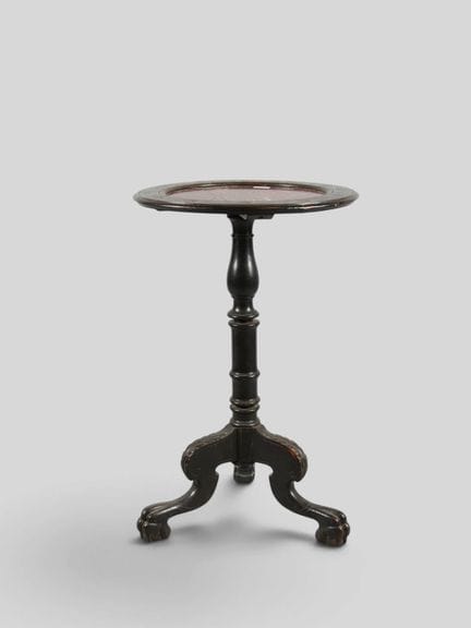 Napoleon III-style blackened wood tripod side tabl