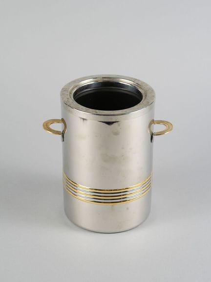 Guy DEGRENNE. Metal ice bucket (or bucket). Signed