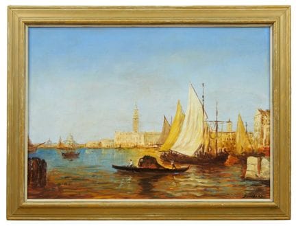 P. Lombard（20世纪）。威尼斯。木板油画。右下角有签名。
画框
约50 x 70 厘米
（