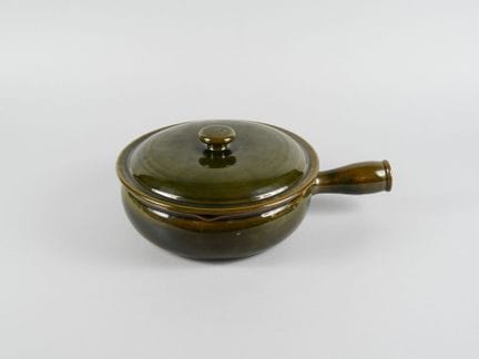 AEGITNA, Vallauris. Green-glazed ceramic caquelon 