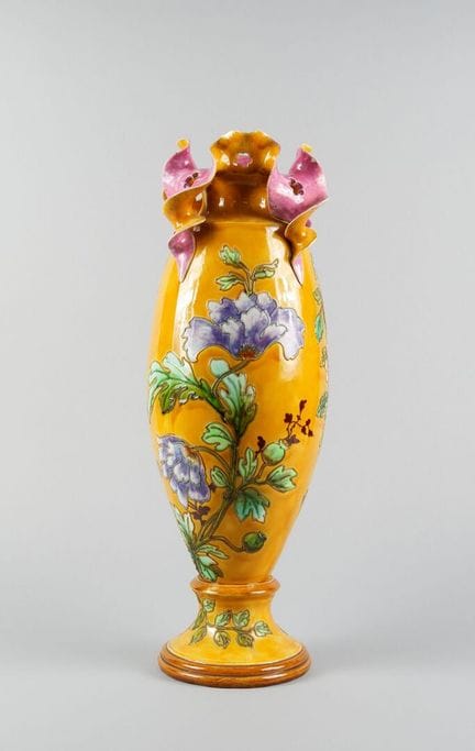 Grand vase en céramique émaillée de style Art Nouv