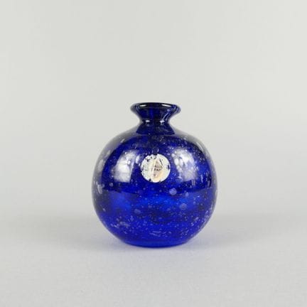 Cristallerie des Papes. Blue bubbled glass ball-sh