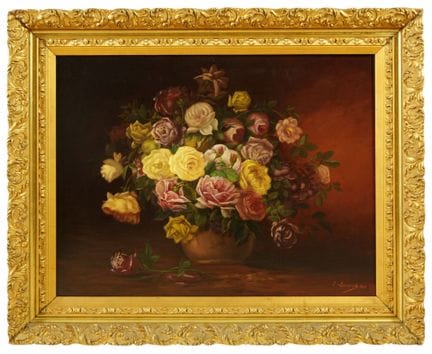 L.LAUSSOT（19-20世纪）。《花束》。布面油画。右下角有签名和日期。
画框
约70 x 9