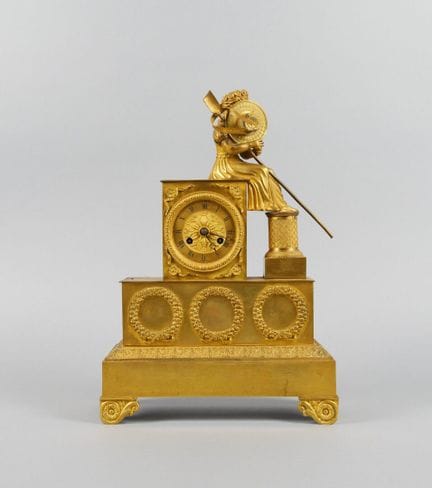 Orologio a pendolo del XIX secolo in metallo dorat