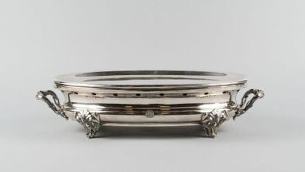 CHRISTOFLE. Chauffe-plat ou centre de table ovale 
