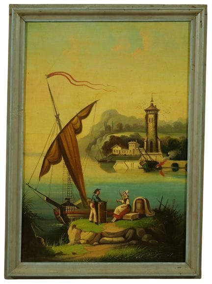 20世纪法国画派。
生动的风景画
布面油画
带画框
约87 x 59.5 厘米
（画作表面有开裂、污