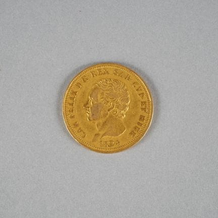 1 gold coin. CAR. FELIX D. G. REX SAR. CYP. ET HIE