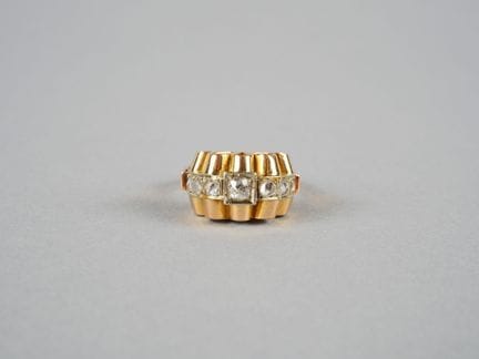 Anello in stile Tank in oro giallo 14K (585 milles