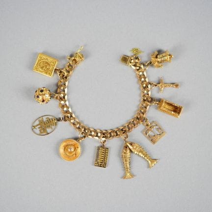Bracciale a maglia gourmette in oro giallo 14K (58