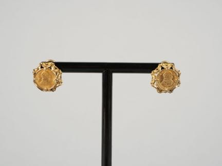 Pair of gold-plated silver earrings (known as verm