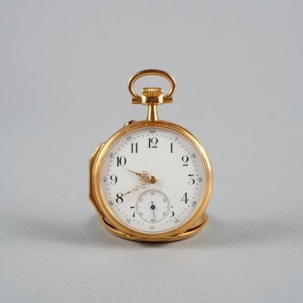 Pocket watch with a case and bezel in 750-th yello