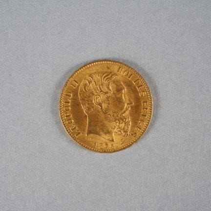 1 Gold coin. Leopold II, King of the Belgians. 20 