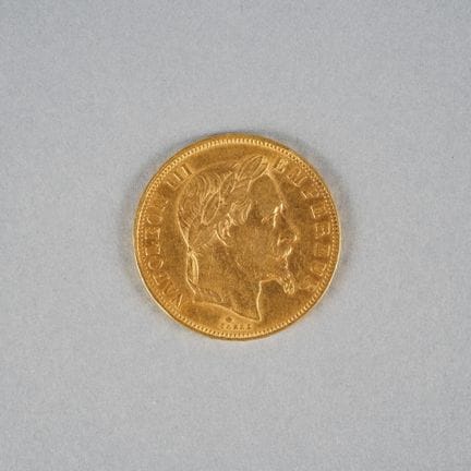 1 Gold Coin. Bar. Emperor Napoleon III. French Emp
