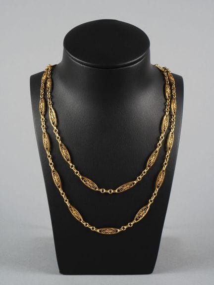 Lunga collana in oro giallo 18 carati (750 millesi