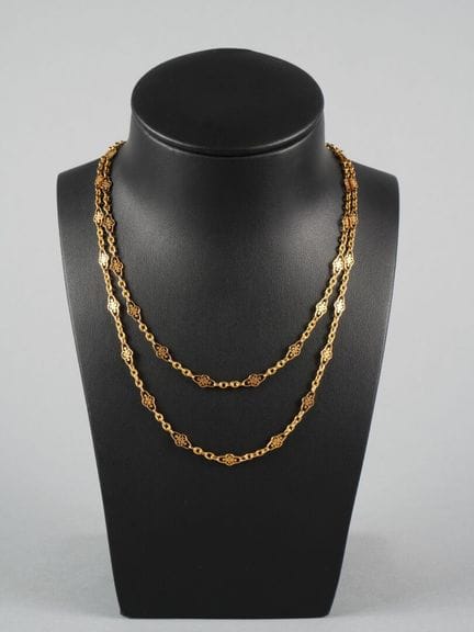 Catena o collana lunga in oro giallo 18 carati (75