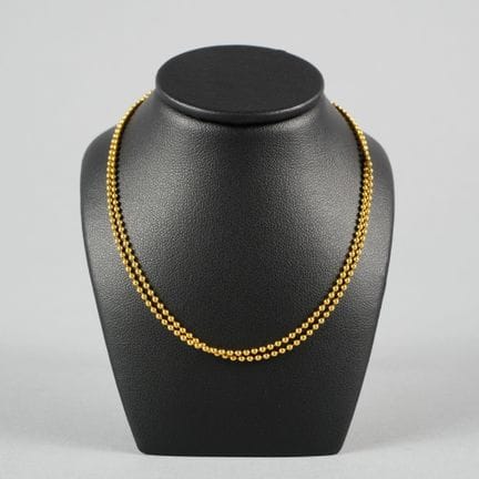Collana a due fili in oro 18 carati (750 millesimi