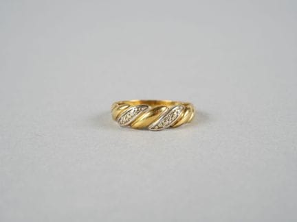Anello in oro giallo e grigio 18 carati - 750 mill