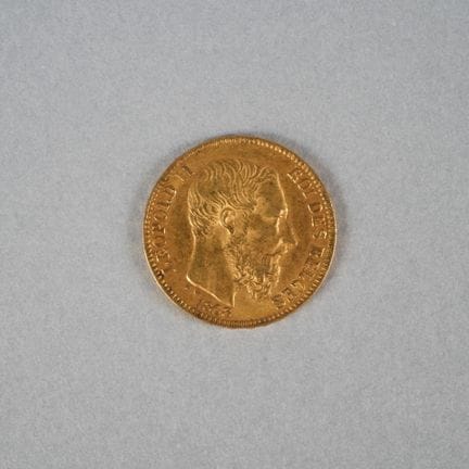 1 Gold coin. Leopold II, King of the Belgians. 20 