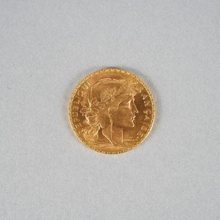 1 Gold Coin. Chaplain. French Republic. 20 Francs.