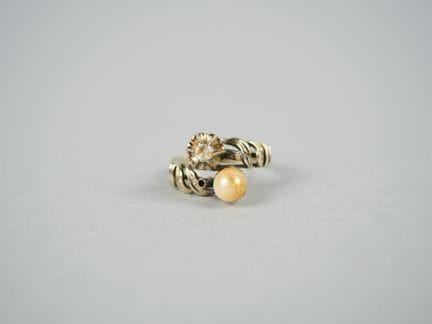 Anello "toi et moi" in oro bianco 18 carati (750 m