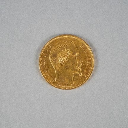 1 Gold coin. Bar. Emperor Napoleon III. 20 Francs.