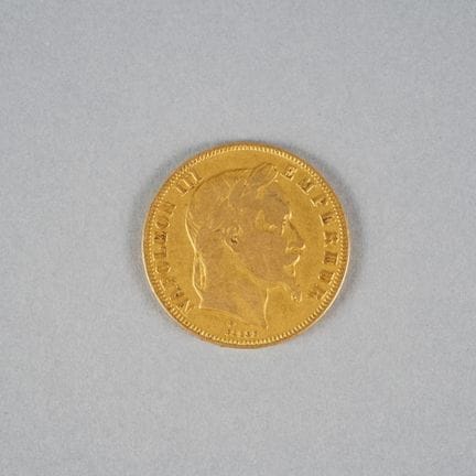 1 Gold Coin. Bar. Emperor Napoleon III. French Emp