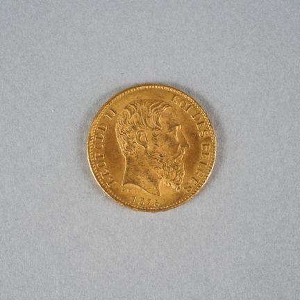 1 Gold coin. Leopold II, King of the Belgians. 20 